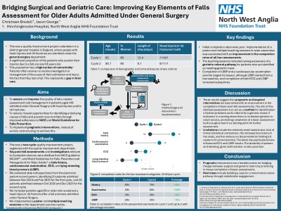 Bridging Surgical and Geriatric Care: Improving Key Elements of Falls Assessment for Older Adults Admitted Under General Surgery poster preview image