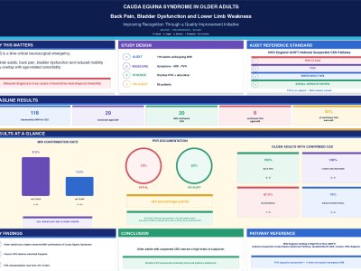 Back Pain, Bladder Dysfunction and Lower Limb weakness in Older Adults: Improving Recognition of Cauda Equina Syndrome poster preview image